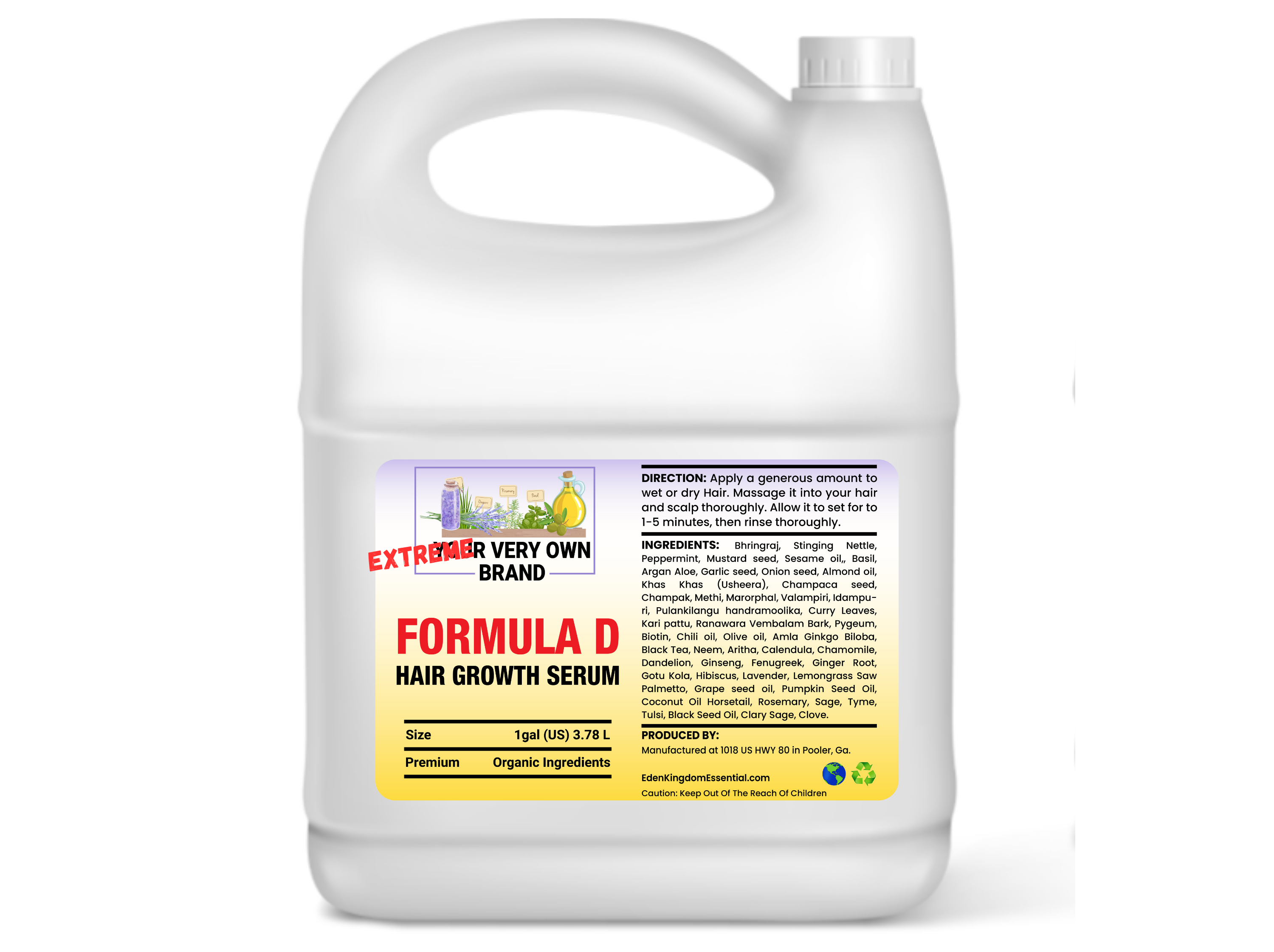 Private Label Extra Strength Hair Growth Oil Start Your Own Business Makes 64 -2 oz Bottles Per Gallon Hair Restoration, Hair Treatment